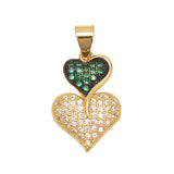 Double Heart Pendant Clasp for DIY Earrings Necklaces Chain Crafting