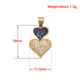 Double Heart Pendant Clasp for DIY Earrings Necklaces Chain Crafting