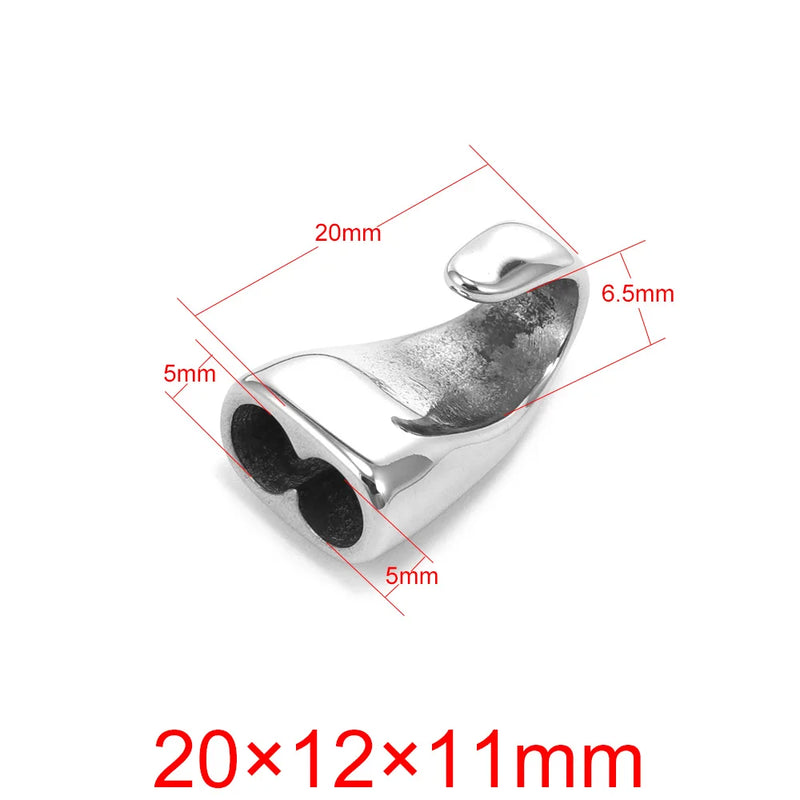 5mm Stainless Steel Hooks for Round Leather Cord DIY Bracelet