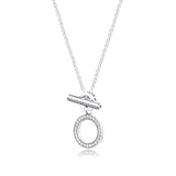 Sterling Silver Double Hoop T-bar Necklace for DIY Jewelry