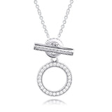 Sterling Silver Double Hoop T-bar Necklace for DIY Jewelry