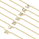 Double Initial Crystal Bracelet Diamond Letter Pendant 18K Bangle