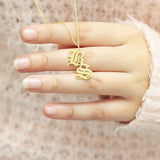 Initial Necklace Gothic Jewelry Old English Letter Necklace