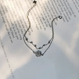 925 Sterling Silver Rose Flower Bracelet for Women, Fine Jewelry Gift