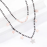 Crystal Beads Stainless Steel Necklace Star Heart Moon Choker Necklace