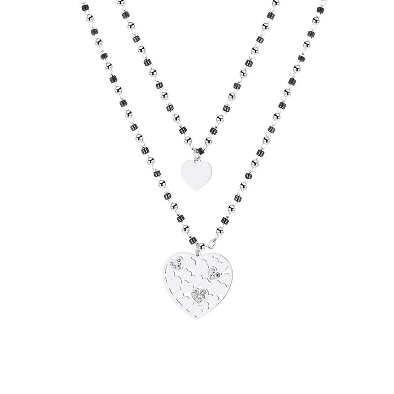 Crystal Beads Stainless Steel Necklace Star Heart Moon Choker Necklace