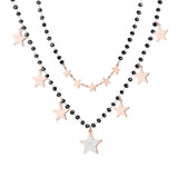 Crystal Beads Stainless Steel Necklace Star Heart Moon Choker Necklace