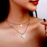 Crystal Beads Stainless Steel Necklace Star Heart Moon Choker Necklace