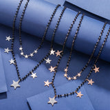 Crystal Beads Stainless Steel Necklace Star Heart Moon Choker Necklace