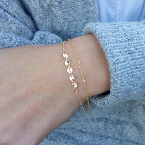 Double Layer Bracelet Coins Jewelry Charms Vintage Boho Ankle Bracelet
