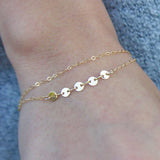 Double Layer Bracelet Coins Jewelry Charms Vintage Boho Ankle Bracelet