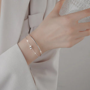 Double Layer Bracelet Ins Jewelry Small Waist Lady Bracelet 925 Silver