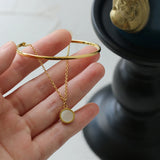 Adjustable Double Layer Bracelet with Fritillary Pendant