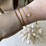 Adjustable Double Layer Bracelet with Fritillary Pendant
