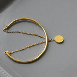 Adjustable Double Layer Bracelet with Fritillary Pendant
