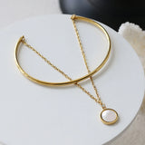 Adjustable Double Layer Bracelet with Fritillary Pendant