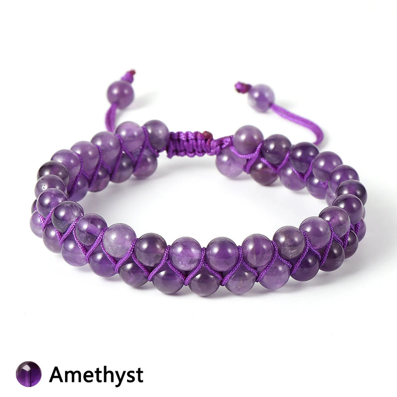 Natural Stone Crystal Bracelet Tiger Eye Agate Fluorite Amethyst