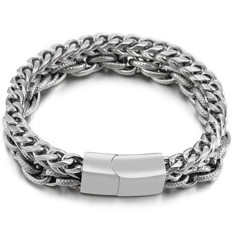 Stainless Steel Chain Men's Bracelets Hand Charm Bracelet Man Party Wristband