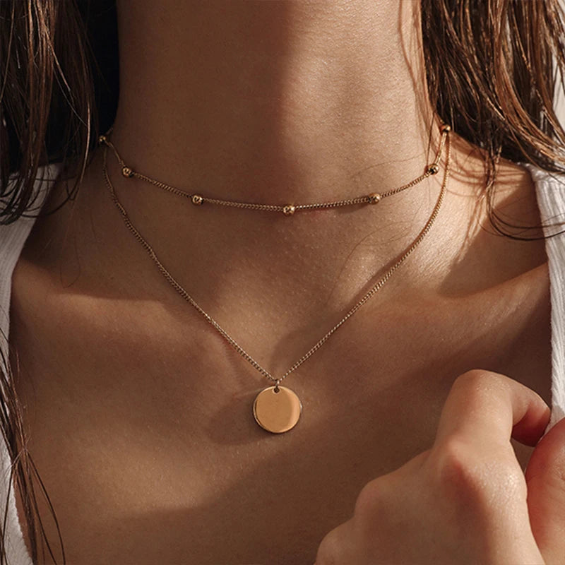 Vintage Stainless Steel Necklace For Women Pendant Necklace
