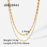 Double Layer Coffee Bean Stainless Steel Necklace Jewelry