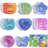 Double Layer Quicksand Silicone Mold - Moon Star Bear Rabbits Style Keychain