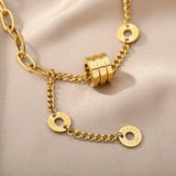 Double Layer Hollow Clavicle Chain Stainless Steel Necklace for Women