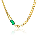 Double Layer Hollow Clavicle Chain Stainless Steel Necklace for Women