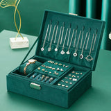 Double Layer Jewelry Box Large Capacity Storage Case Lockable Organizer