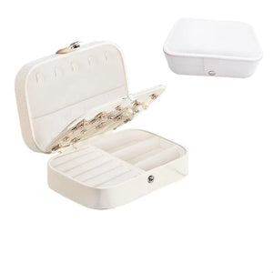 Double Layer Jewelry Display Box PU Leather Earrings Ring Necklaces Storage