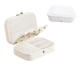 Double Layer Jewelry Display Box PU Leather Earrings Ring Necklaces Storage