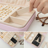 Double Layer Jewelry Storage Box Ring Necklace Organizer