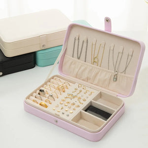 Double Layer Jewelry Storage Box Ring Necklace Organizer