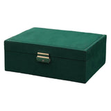 Double Layer Jewelry Organizer Case with Lock Necklace Storage