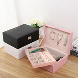 Double Layer Jewelry Packaging Rings Bracelet Necklace Storage Box