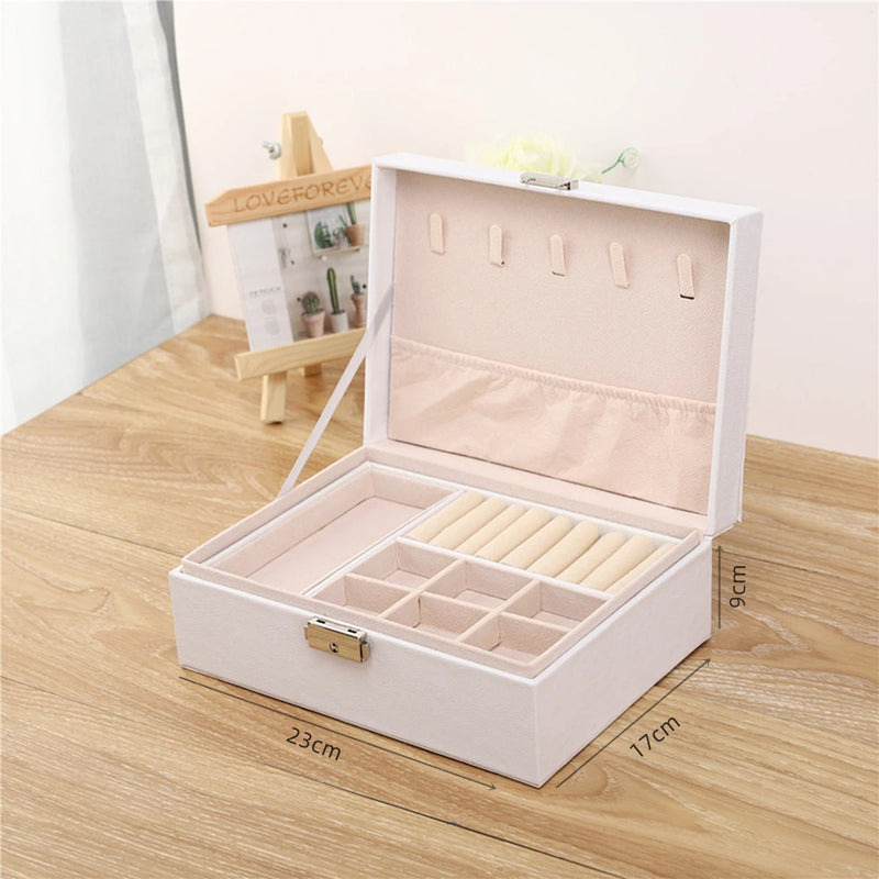 Double Layer Jewelry Packaging Rings Bracelet Necklace Storage Box