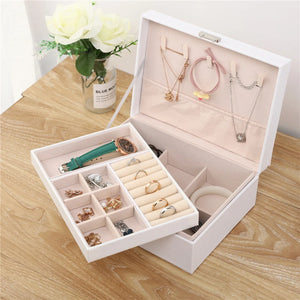 Double Layer Jewelry Packaging Rings Bracelet Necklace Storage Box