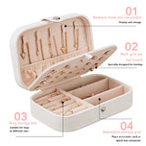 Pink Double Layer Jewelry Storage Box Display Rack Dust Proof Organizer