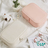 Pink Double Layer Jewelry Storage Box Display Rack Dust Proof Organizer