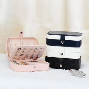 Double Layer Jewelry Storage Box Necklace Ring Organizer