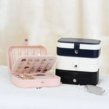 Double Layer Jewelry Storage Box Necklace Ring Organizer