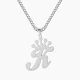 Double Layer Letter Crown Pendant Plated Initial Necklace For Women/Men