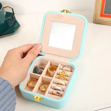 Double Layer Leather Jewelry Storage Box Organizer