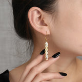 Personalized Double Layer Nameplate Earrings for Women