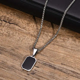 Men's Geometric Pendant Double Layer Necklace