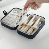 Double-Layer Portable Jewelry Box Button Leather Storage