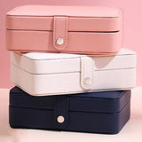 Double-Layer Portable Jewelry Box Organizer Display Travel Zipper Case