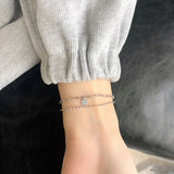 Double Layer Round Disc Lucky Charm Bracelet Rose