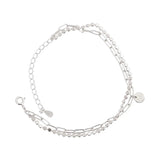 Double Layer Round Disc Lucky Charm Bracelet Rose