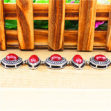 Double Layer Red Stone Bracelet Vintage Look Antique Silver Plated