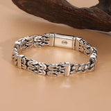 Double Layer Safety Grain Bracelet Thai Silver Retro Personality